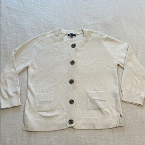 Anne Klein Cream Button-Up Sweater
